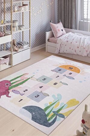 Artloop Çocuk Odası Halısı Minor Dekoratif Renkli Halı AL 415